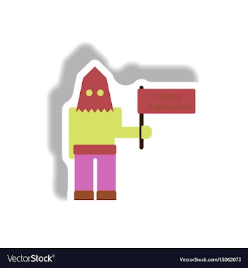 Paper sticker halloween icon vector image
