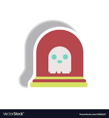 Paper sticker halloween icon vector image