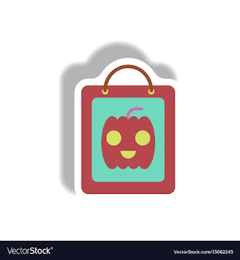 Paper sticker halloween icon vector image