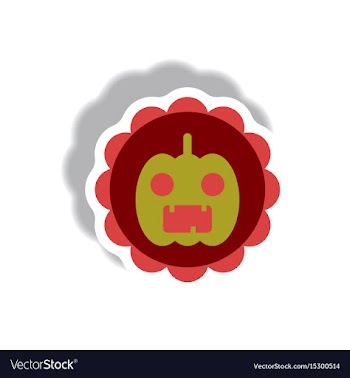 Paper sticker halloween icon vector image