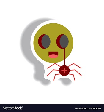 Paper sticker halloween icon vector image