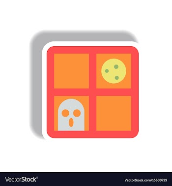 Paper sticker halloween icon vector image