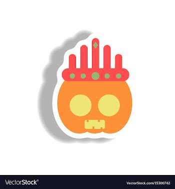 Paper sticker halloween icon vector image