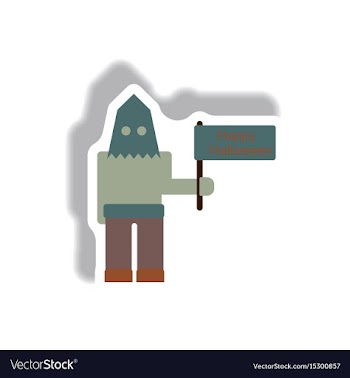 Paper sticker halloween icon vector image