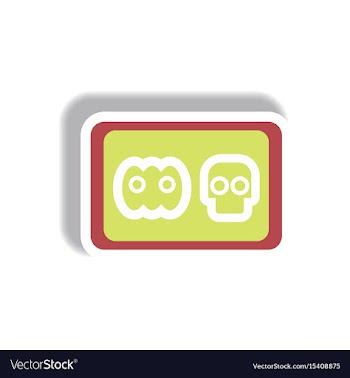 Paper sticker halloween icon vector image