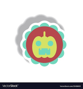 Paper sticker halloween icon vector image