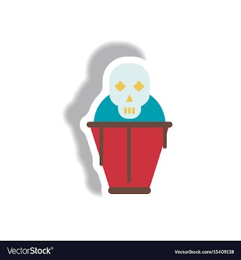 Paper sticker halloween icon vector image