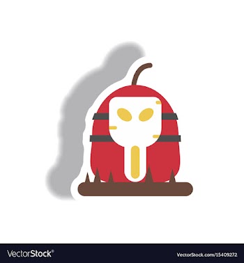Paper sticker halloween icon vector image