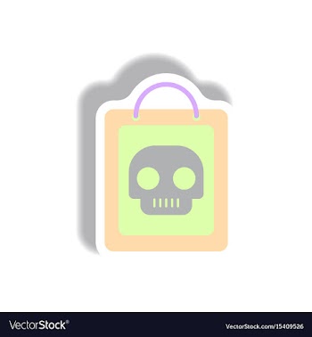 Paper sticker halloween icon vector image