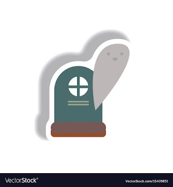 Paper sticker halloween icon vector image