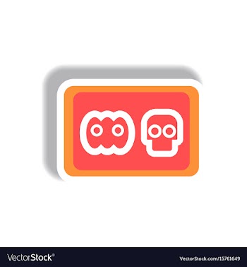 Paper sticker halloween icon vector image