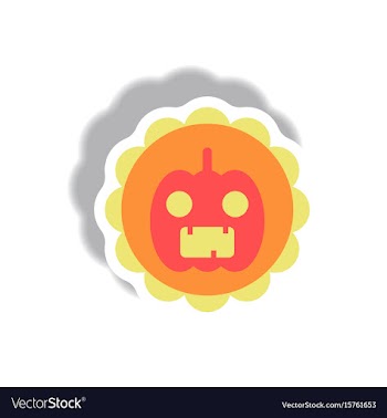 Paper sticker halloween icon vector image