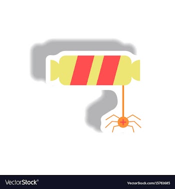 Paper sticker halloween icon vector image