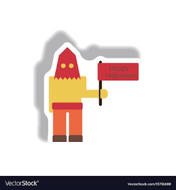 Paper sticker halloween icon vector image