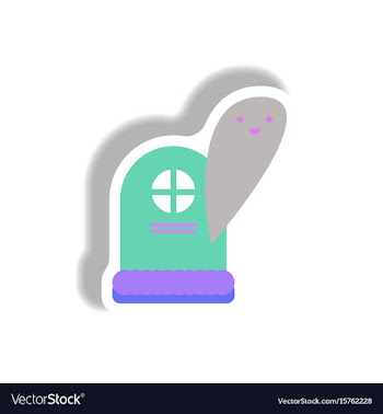 Paper sticker halloween icon vector image