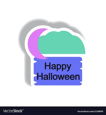 Paper sticker happy halloween vector image