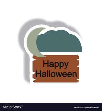 Paper sticker happy halloween vector image