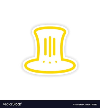 Paper sticker hat Lincoln on white background vector image