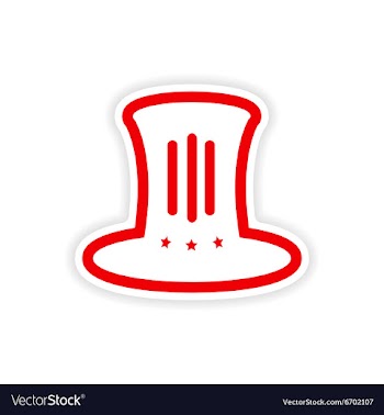Paper sticker hat Lincoln on white background vector image