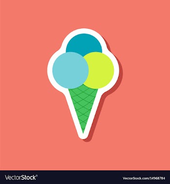 Paper sticker ice cream balls vector image