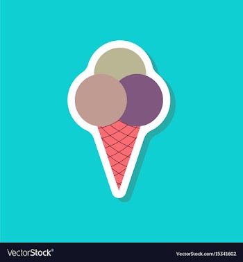 Paper sticker ice cream balls vector image