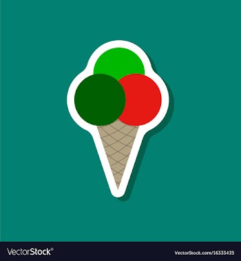 Paper sticker ice cream balls vector image