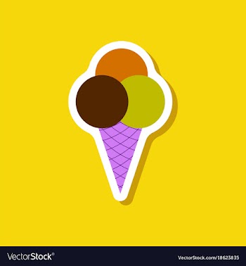 Paper sticker ice cream balls vector image