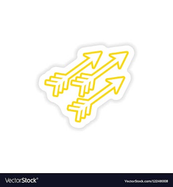 Paper sticker Indian arrows on white background vector image