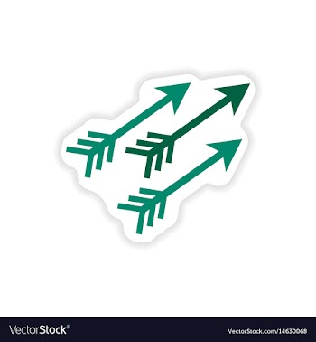 Paper sticker indian arrows on white background vector image