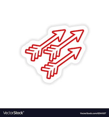 Paper sticker Indian arrows on white background vector image