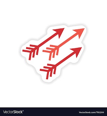 Paper sticker Indian arrows on white background vector image