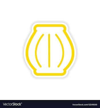 Paper sticker Indian basket on white background vector image