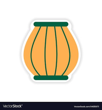 Paper sticker indian basket on white background vector image