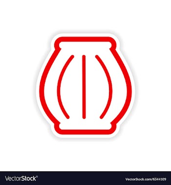 Paper sticker Indian basket on white background vector image