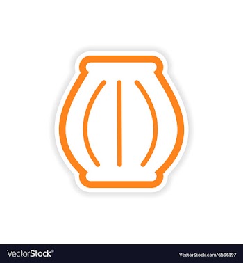 Paper sticker Indian basket on white background vector image