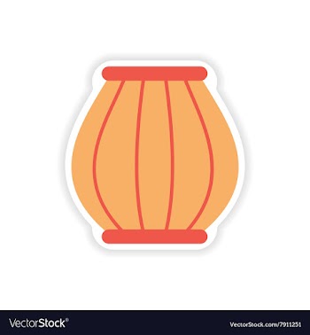 Paper sticker Indian basket on white background vector image