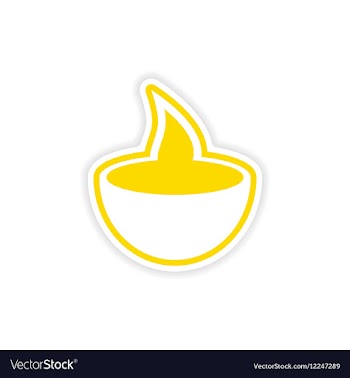 Paper sticker Indian candle on white background vector image