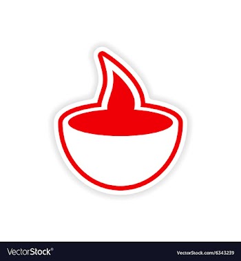 Paper sticker Indian candle on white background vector image