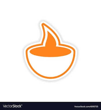 Paper sticker Indian candle on white background vector image