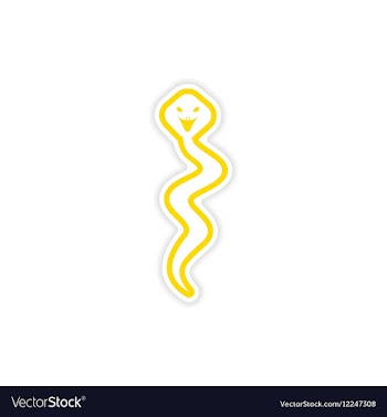 Paper sticker Indian cobra on white background vector image