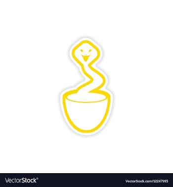 Paper sticker Indian cobra on white background vector image
