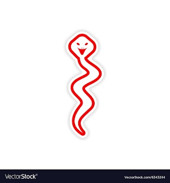 Paper sticker Indian cobra on white background vector image