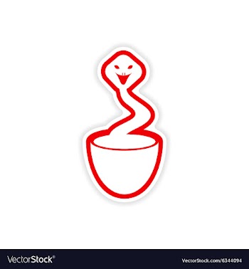 Paper sticker Indian cobra on white background vector image