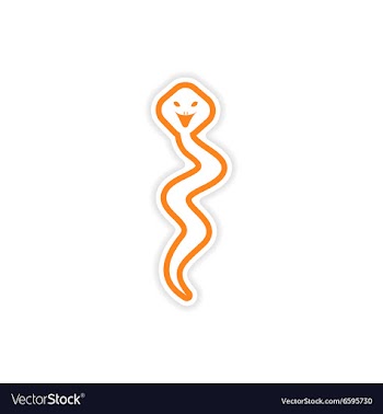 Paper sticker Indian cobra on white background vector image