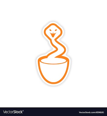 Paper sticker Indian cobra on white background vector image