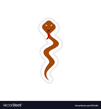 Paper sticker Indian cobra on white background vector image