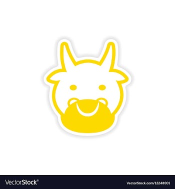 Paper sticker Indian cow on white background vector image