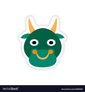 Paper sticker indian cow on white background vector image