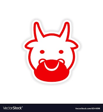 Paper sticker Indian cow on white background vector image