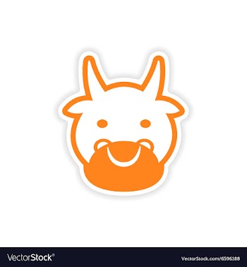 Paper sticker Indian cow on white background vector image